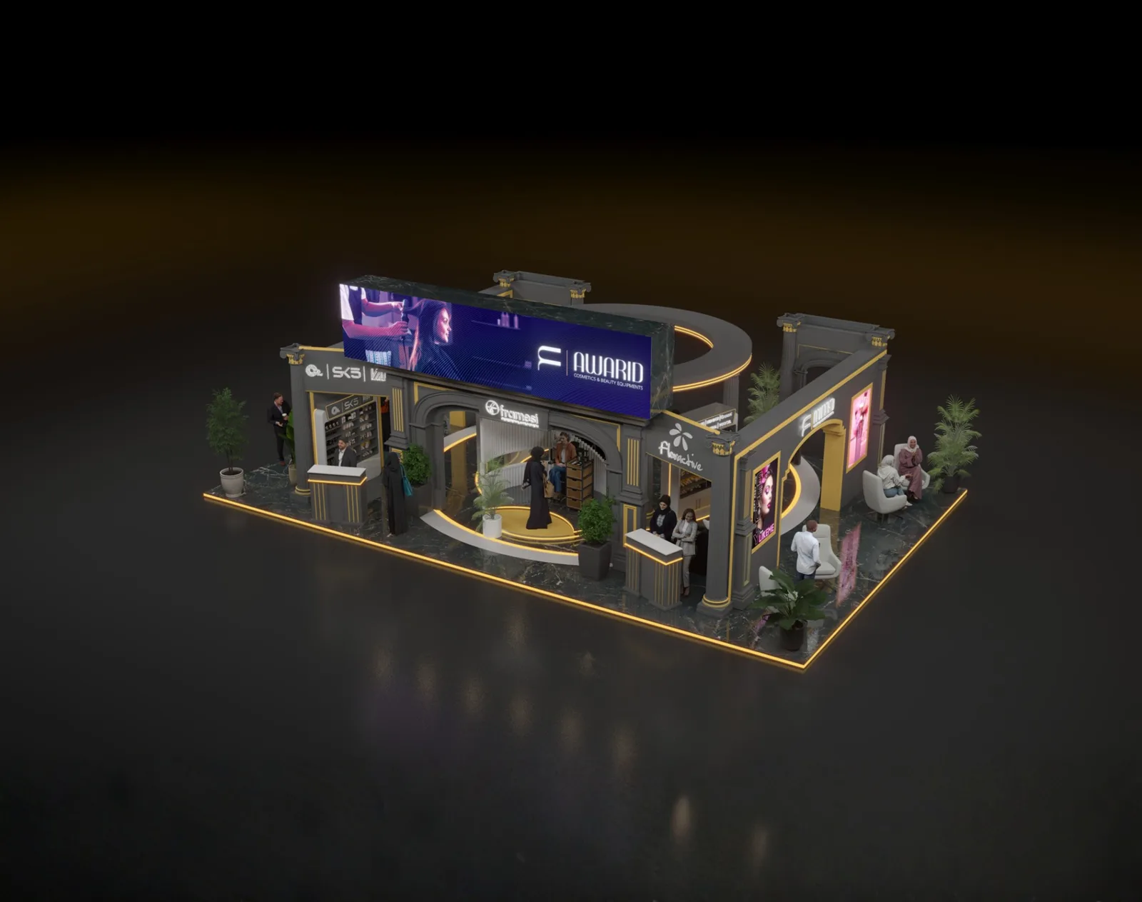 Custom exhibition stand design and build by Mada Event Saudi Arabia 13